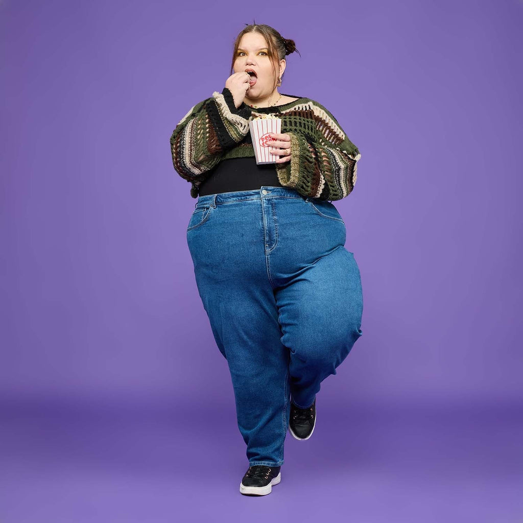 Organic Mom Jeans - Atlantic